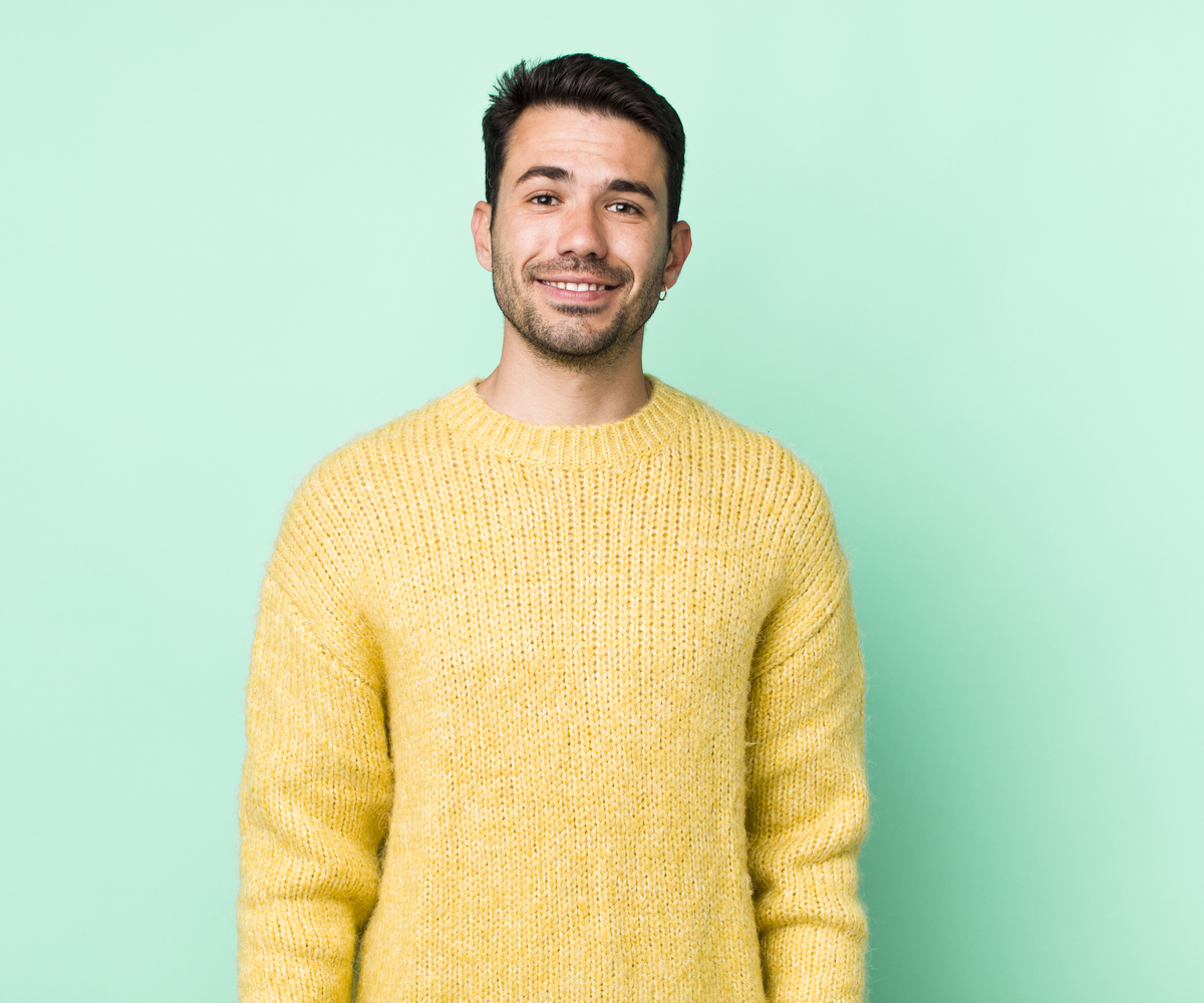 Suéter liso con cuello redondo para hombre