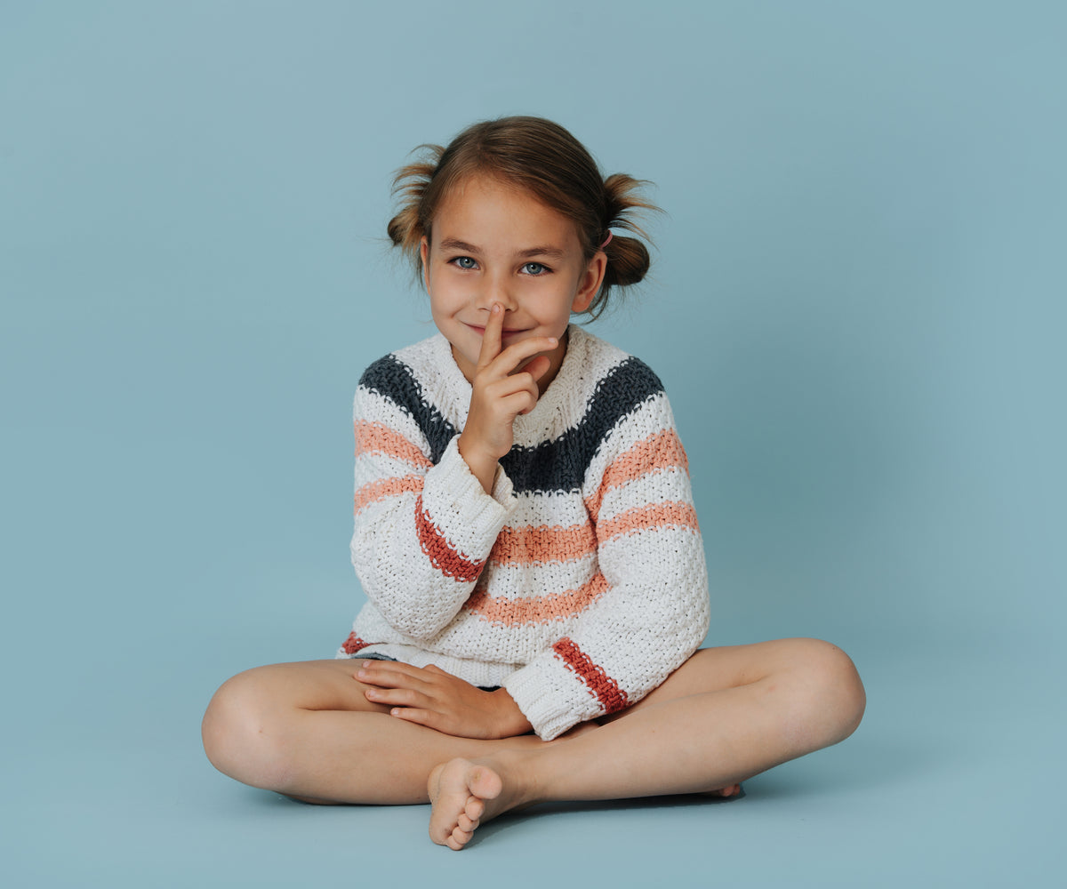 Stripes Crew-Neck Sweater for Girls